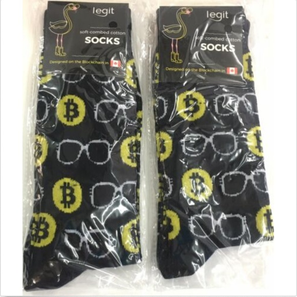 Legit Bitcoin BTC Novelty Socks 2 Packs - Picture 2 of 3
